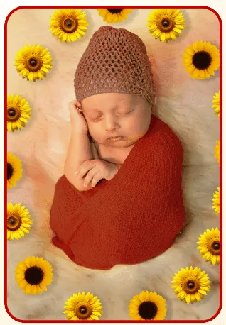 Newborn photoshoot at 8 Lenses — baby swaddled on a soft prop, Kurla Mumbai